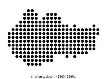 Symbol Map of the City Uppsala (Sweden) showing the city with a pattern of just a few black dots