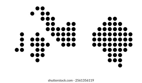 Symbol Map of the City Vaasa_Vasa (Finland) showing the city with a pattern of just a few black dots