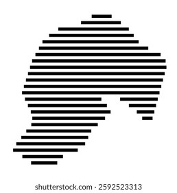 Symbol Map of the City Valdemoro (Spain) showing the city with a few black horizontal lines