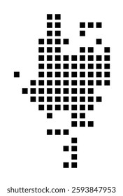 Symbol Map of the City Valdosta (Georgia) showing the city with a pattern of just a few black squares