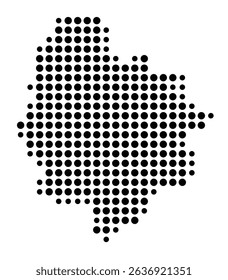 Symbol Map of the city Vechelde (Niedersachsen, Germany) showing the city with a pattern of just a few black dots