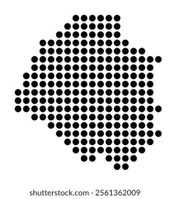 Symbol Map of the City Veenendaal (Netherlands) showing the city with a pattern of just a few black dots