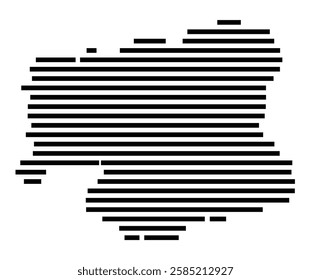 Symbol Map of the City Velbert (Germany) showing the city with just a few black horizontal lines