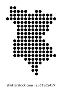 Symbol Map of the City Venissieux (France) showing the city with a pattern of just a few black dots