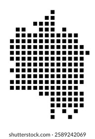 Symbol Map of the City Vicenza (Italy) showing the city with a pattern of just a few black squares