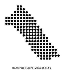 Symbol Map of the City Viladecans (Spain) showing the city with a pattern of just a few black dots