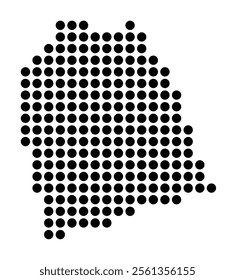 Symbol Map of the City Vilanova i la Geltru (Spain) showing the city with a pattern of just a few black dots