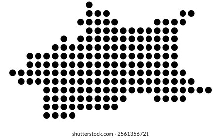 Symbol Map of the City Villach (Austria) showing the city with a pattern of just a few black dots