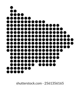 Symbol Map of the City Villarreal_Vila-real (Spain) showing the city with a pattern of just a few black dots