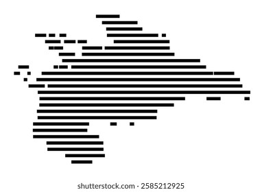 Symbol Map of the City Villingen-Schwenningen (Germany) showing the city with just a few black horizontal lines