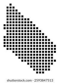 Symbol Map of the City Vineland (New Jersey) showing the city with a pattern of just a few black squares