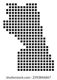 Symbol Map of the City Virginia Beach (Virginia) showing the city with a pattern of just a few black squares