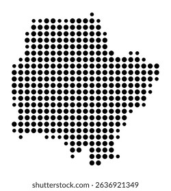 Symbol Map of the city Visbek (Niedersachsen, Germany) showing the city with a pattern of just a few black dots