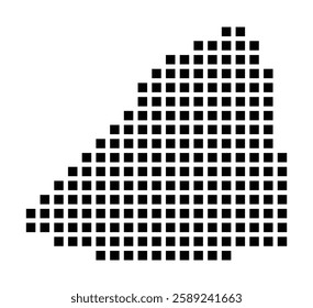 Symbol Map of the City Vlaardingen (Netherlands) showing the city with a pattern of just a few black squares
