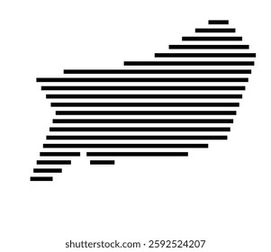 Symbol Map of the City Vor Frue (Denmark) showing the city with a few black horizontal lines