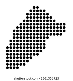 Symbol Map of the City Vorst_Forest (Belgium) showing the city with a pattern of just a few black dots