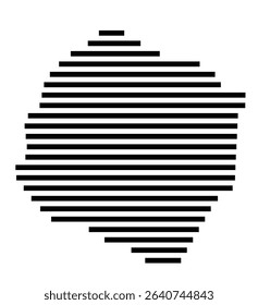 Symbol Map of the city Walldorf (Baden-Württemberg, Germany) showing the area of the city with just a few black horizontal lines