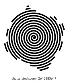 Symbol Map of the city Walldorf (Baden-Württemberg, Germany) showing the city with a black spiral line