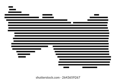 Symbol Map of the city Wallenhorst (Niedersachsen, Germany) showing the area of the city with just a few black horizontal lines