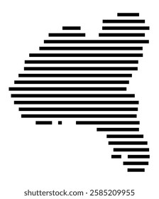 Symbol Map of the City Walsrode (Germany) showing the city with just a few black horizontal lines