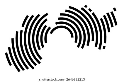 Symbol Map of the city Waltershausen (Thüringen, Germany) showing the city with a black spiral line