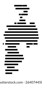 Symbol Map of the city Wandlitz (Brandenburg, Germany) showing the area of the city with just a few black horizontal lines