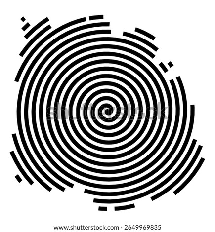 Symbol Map of the city Warstein (Nordrhein-Westfalen, Germany) showing the city with a black spiral line