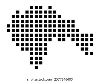 Symbol Map of the City Weiden i.d.OPf. (Germany) showing the city with a pattern of just a few black squares