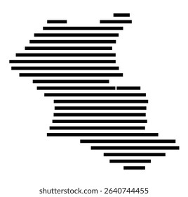 Symbol Map of the city Weil der Stadt (Baden-Württemberg, Germany) showing the area of the city with just a few black horizontal lines