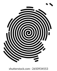 Symbol Map of the city Weil im Schönbuch (Baden-Württemberg, Germany) showing the city with a black spiral line