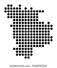 Symbol Map of the City Weimar (Germany) showing the city with a pattern of just a few black dots