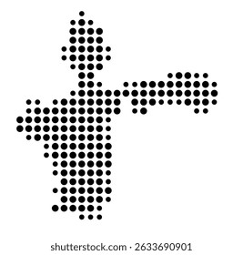 Symbol Map of the city Weinsberg (Baden-Württemberg, Germany) showing the city with a pattern of just a few black dots