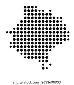 Symbol Map of the city Wendlingen am Neckar (Baden-Württemberg, Germany) showing the city with a pattern of just a few black dots