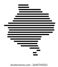 Symbol Map of the city Wendlingen am Neckar (Baden-Württemberg, Germany) showing the area of the city with just a few black horizontal lines