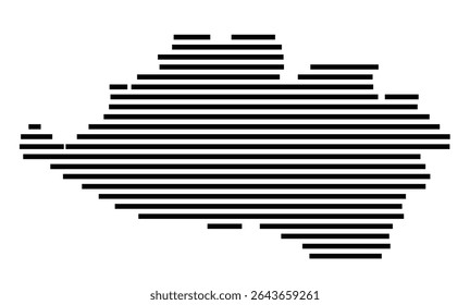 Mapa de símbolos da cidade Wennigsen (Deister) (Niedersachsen, Alemanha) mostrando a área da cidade com apenas algumas linhas horizontais pretas