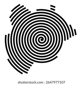 Symbol Map of the city Wentorf bei Hamburg (Schleswig-Holstein, Germany) showing the city with a black spiral line