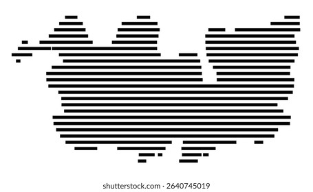 Symbol Map of the city Wertheim (Baden-Württemberg, Germany) showing the area of the city with just a few black horizontal lines