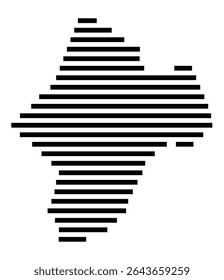Symbol Map of the city Westerstede (Niedersachsen, Germany) showing the area of the city with just a few black horizontal lines