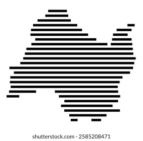 Symbol Map of the City Wetter (Ruhr) (Germany) showing the city with just a few black horizontal lines