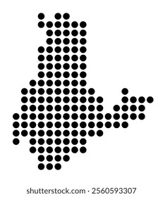 Symbol Map of the City Wetzlar (Germany) showing the city with a pattern of just a few black dots