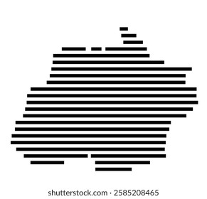 Symbol Map of the City Weyhe (Germany) showing the city with just a few black horizontal lines