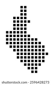 Symbol Map of the City White Plains (New York) showing the city with a pattern of just a few black squares