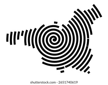 Mapa de símbolos da cidade Wildberg (Baden-Württemberg, Alemanha) mostrando a cidade com uma linha espiral preta