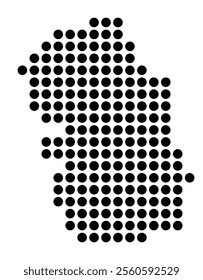 Symbol Map of the City Wilhelmshaven (Germany) showing the city with a pattern of just a few black dots