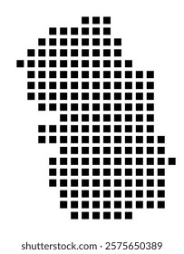 Symbol Map of the City Wilhelmshaven (Germany) showing the city with a pattern of just a few black squares