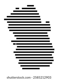 Symbol Map of the City Wilhelmshaven (Germany) showing the city with just a few black horizontal lines