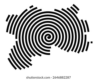 Mapa de símbolos da cidade Wilsdruff (Sachsen, Alemanha) mostrando a cidade com uma linha espiral preta