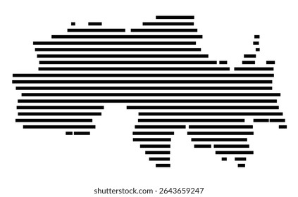 Mapa de símbolos da cidade Winsen (Aller) (Niedersachsen, Alemanha) mostrando a área da cidade com apenas algumas linhas horizontais pretas
