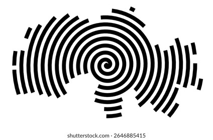 Symbol Map of the city Winsen (Aller) (Niedersachsen, Germany) showing the city with a black spiral line
