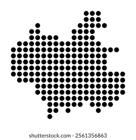 Symbol Map of the City Winterthur (Switzerland) showing the city with a pattern of just a few black dots